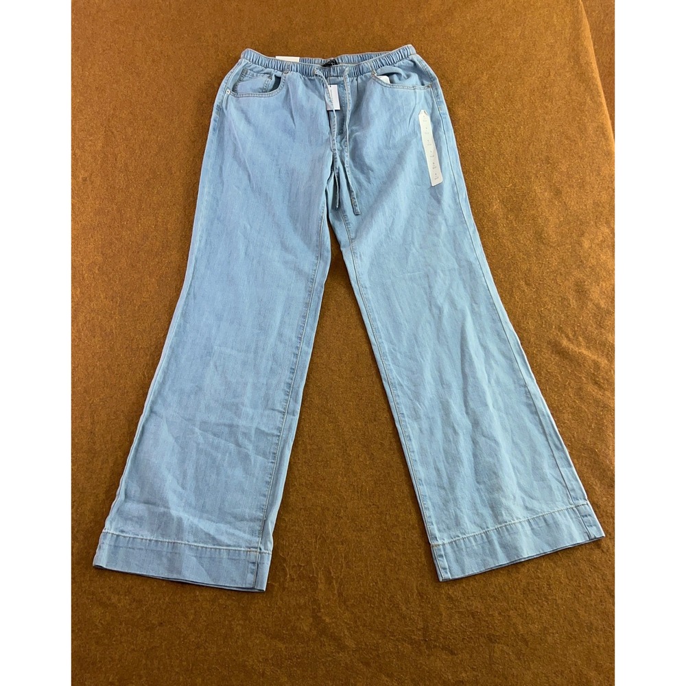 Banana Republic Womens Small Tall Blue Wide Leg Mid-Rise Jeans NWT